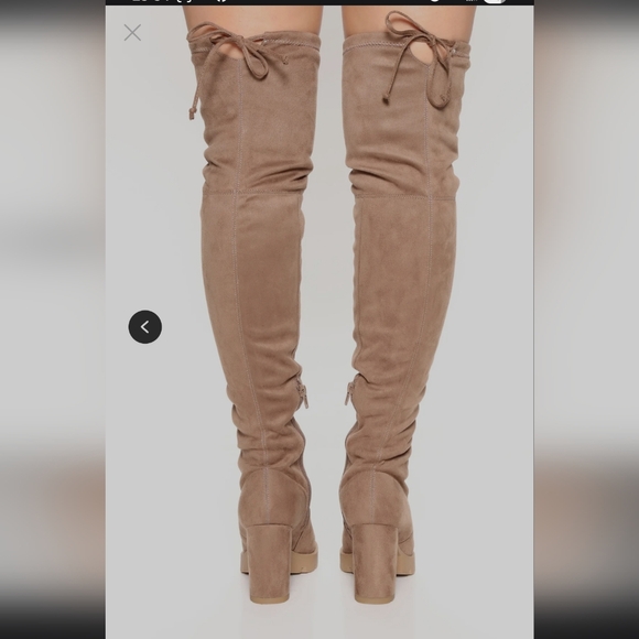 Fashion Nova Taupe Heeled Boots - Picture 4 of 4